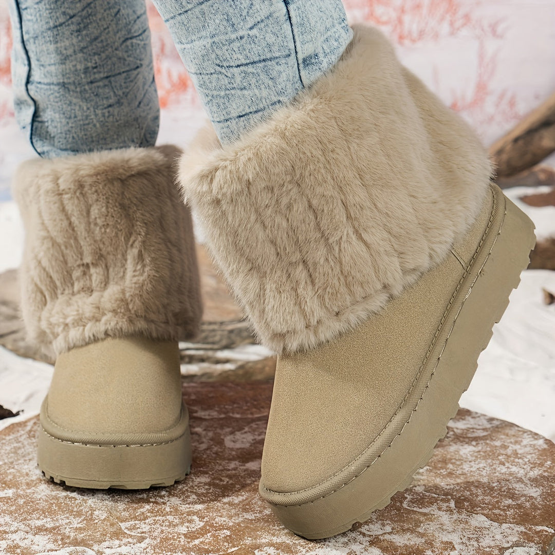 Loretta | Cozy Platform Winter Boots – Off-white