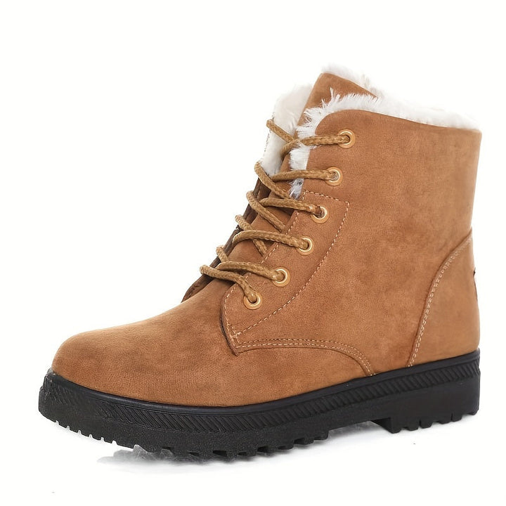 Elsa | Cozy Lace-Up Ankle Boots – Sepia